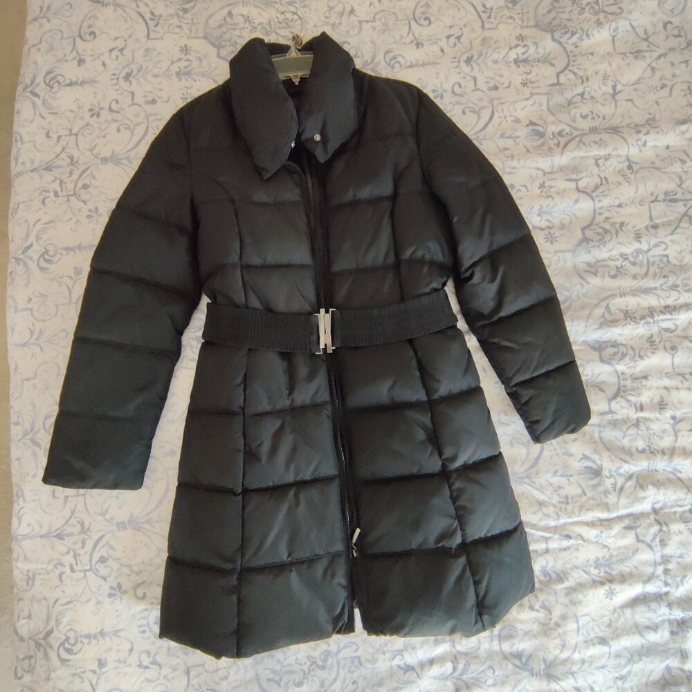 XXI Forever 21 BLACK Quilted Long Puffer Coat SZ-M
